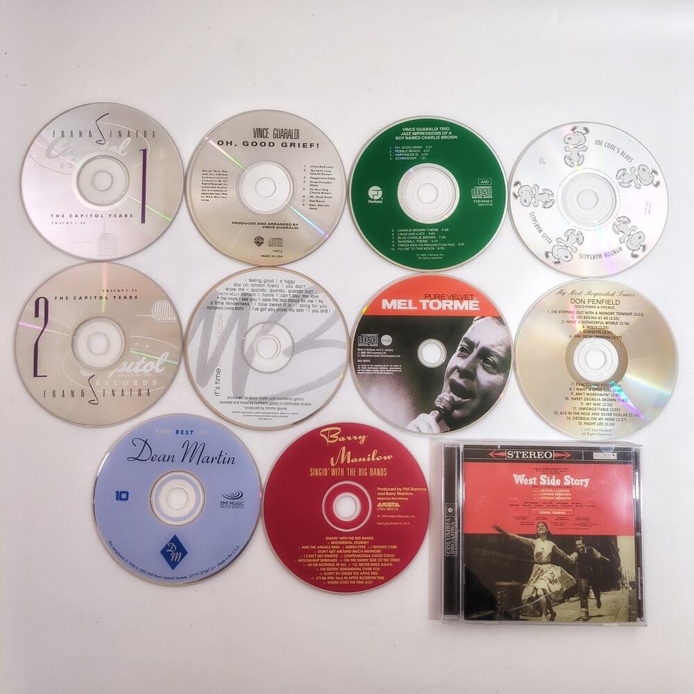 Large Lot of 12 Music CDs Frank Sinatra Dean Martin Vince Guaraldi Mel Torme